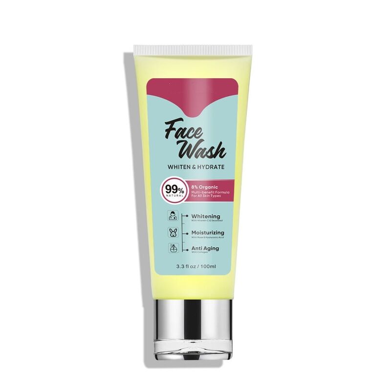 OEM ODM brand organic aloe vera based vitamin C facial cleanser for whitening and brightening acne prone skin