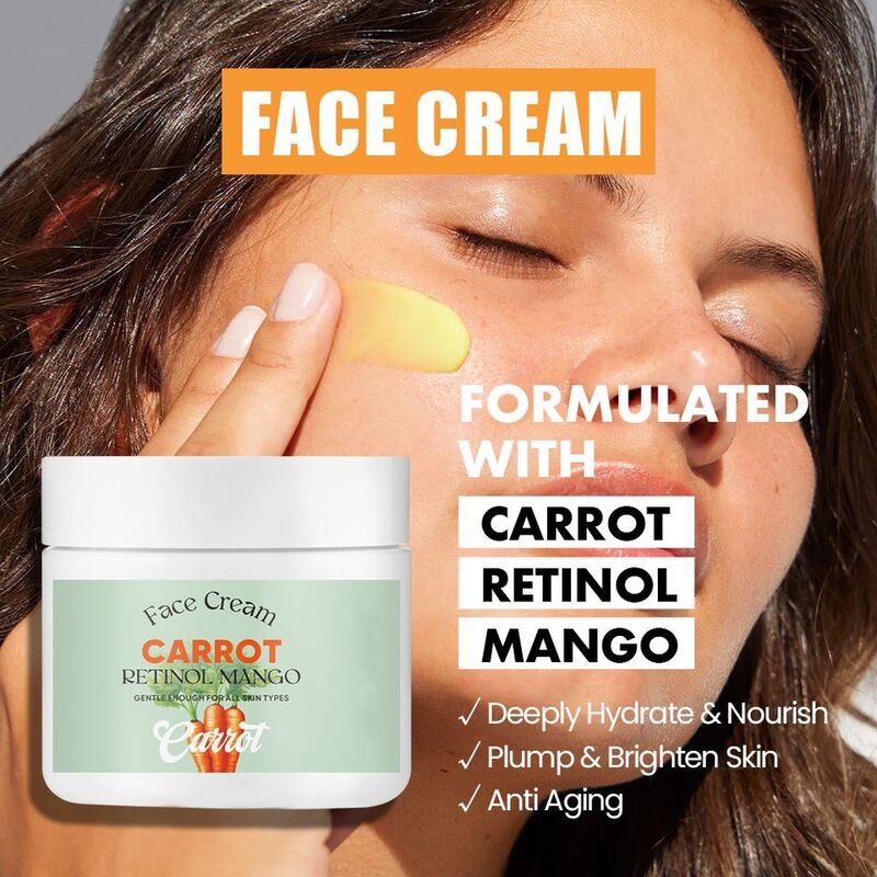 OEM ODM customized whitening skin care products face cream anti-aging whitening carrot vitamin c retinol facial moisturizing cream