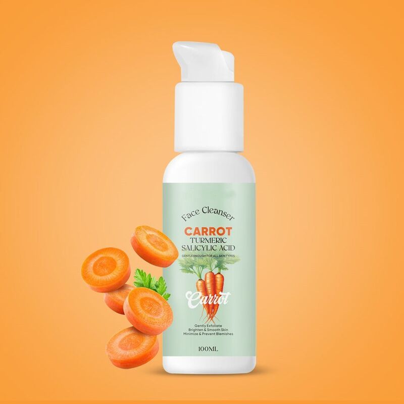 OEM ODM brand customized whitening facial cleanser, carrot facial cleanser, acne removal skincare products, deep cleaning, moisturizing and hydrating cosmetics