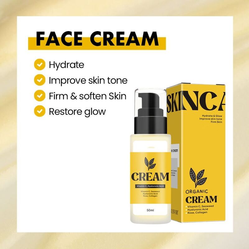 OEM ODM brand organic face cream Aloe based vitamin c facial moisturizing cream Black skin care quick whitening face cream Skin whitening