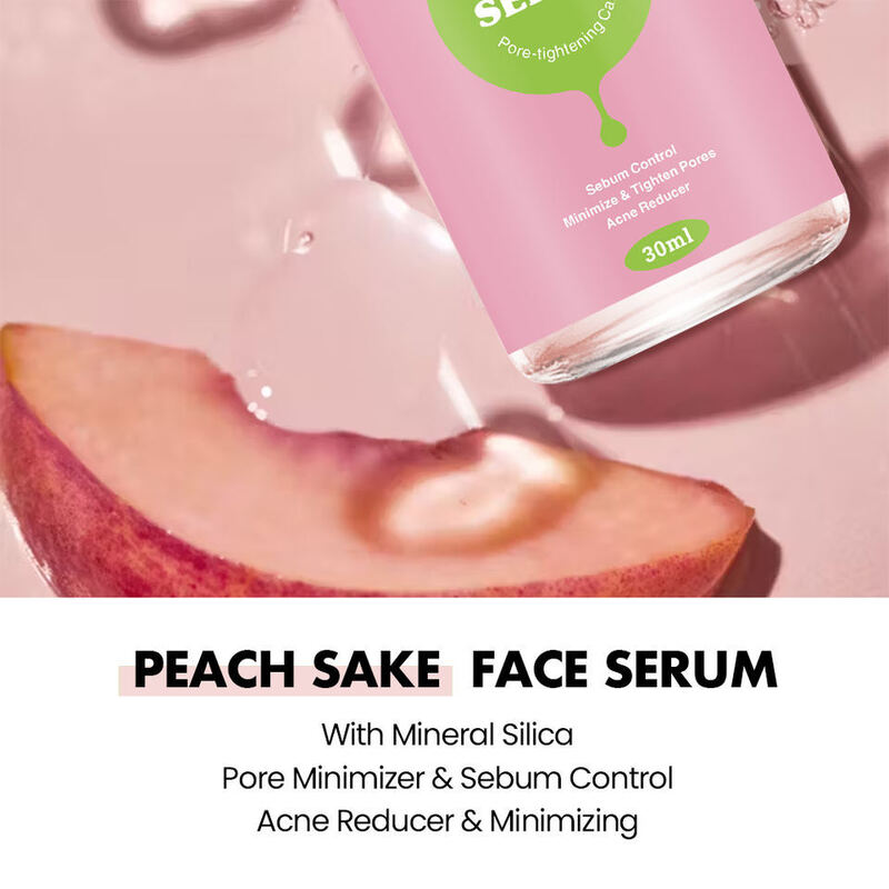 OEM ODM organic Korean skin care essence product tightens skin pores and minimizes peach facial serum