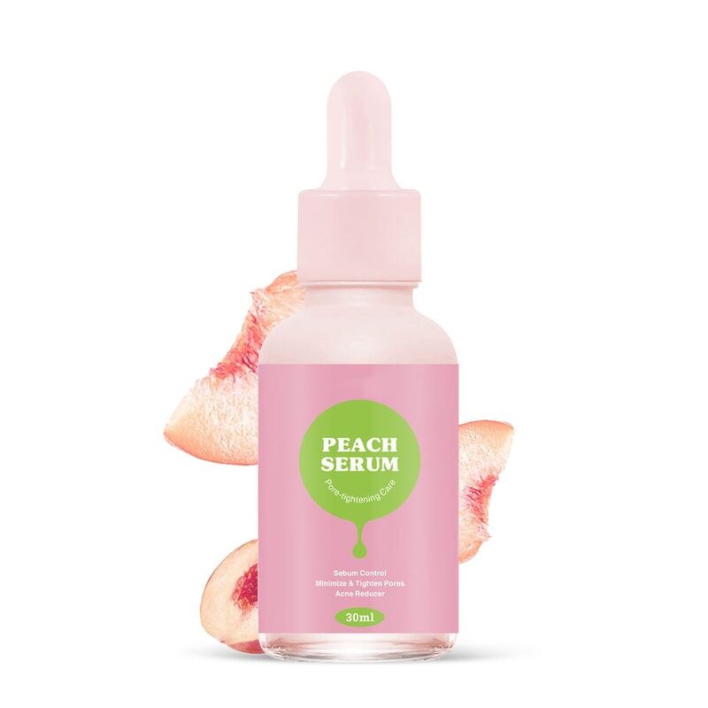 OEM ODM organic Korean skin care essence product tightens skin pores and minimizes peach facial serum