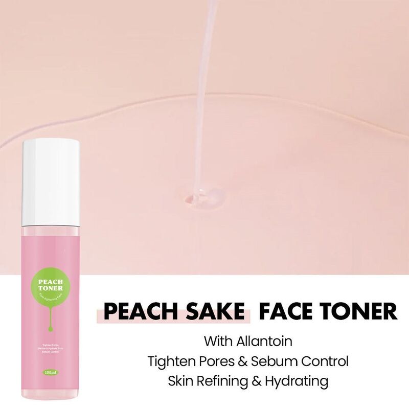 OEM ODM Korean Brand Cosmetics Organic Skincare Facial Refreshing Toner Pore Tightening Product Peach Skincare Facial Toner
