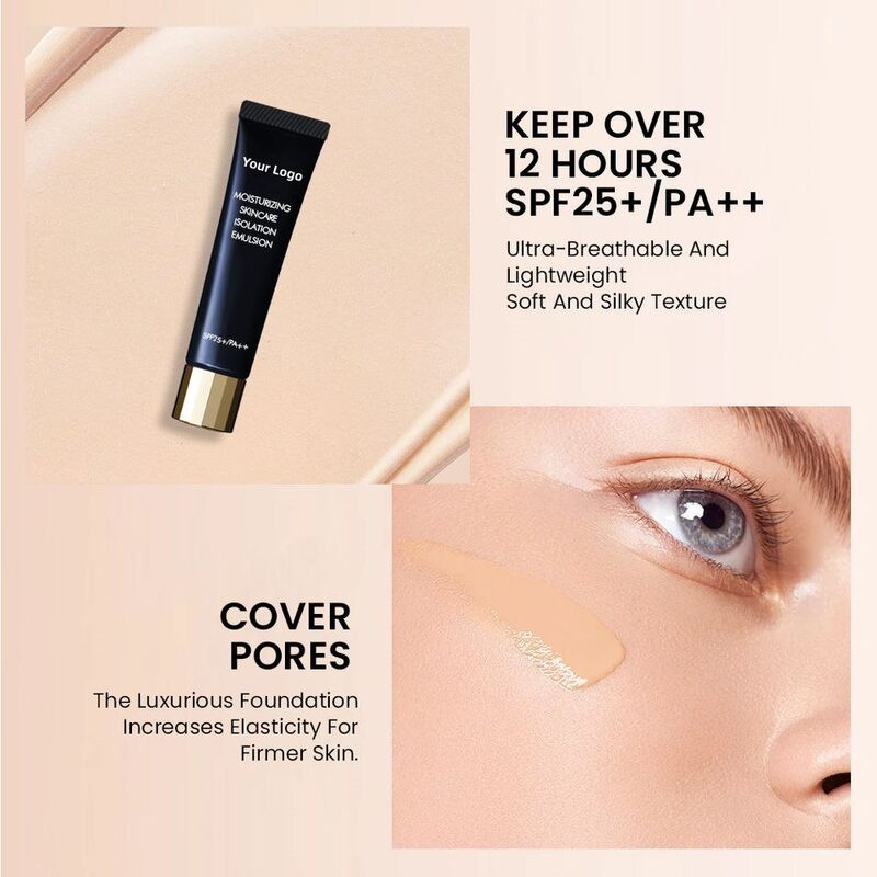 OEM ODM Brand Smooth Skin Makeup Foundation Anti oxygen foundation make-up Facial Primer Moisturizing Pore Minimizing Primer lotion Spf25 Sun Protection