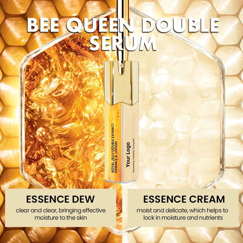 OEM ODM Brand Bee Venom Honey 2-in-1 Skin Care essence Brightening Face Anti aging Wrinkles Day and Night Face essence Serum