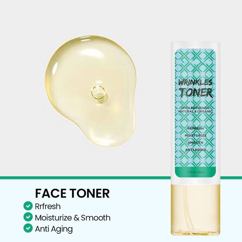 OEM ODM Anti aging Whitening Toner Organic Natural Skin Care Bakuccinol Hyaluronic Acid Anti wrinkle Firming Facial essence