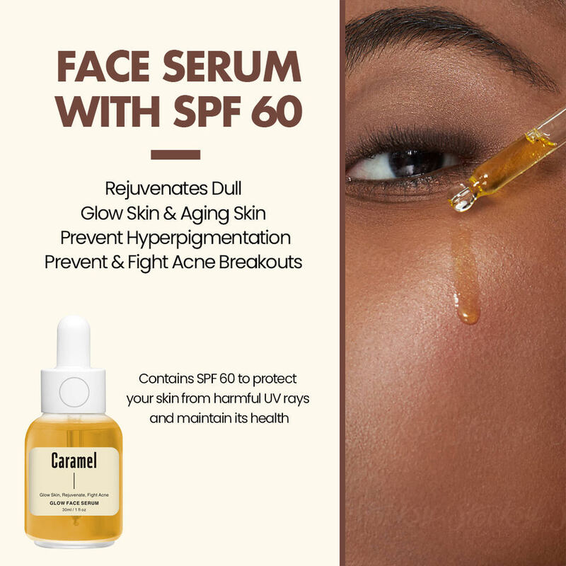OEM ODM whitening skin care serum essence brand natural skin care product caramel acne treatment skin whitening caramel glow facial serum