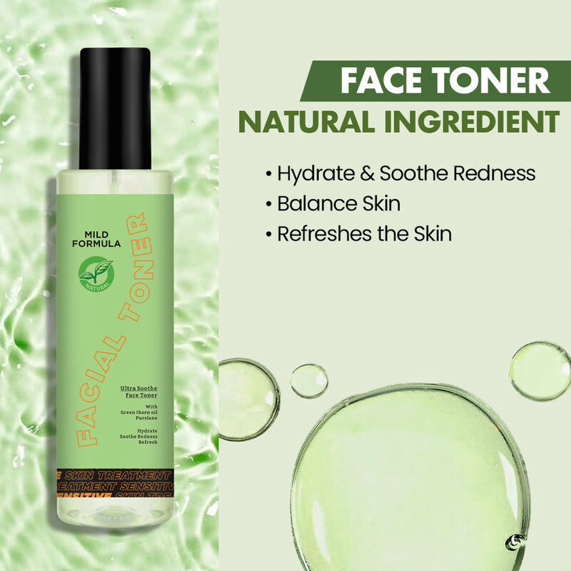 OEM ODM brand organic pure toner Sensitive skin care product Anti redness, anti allergy, moisturizing facial toner spray soothing agent