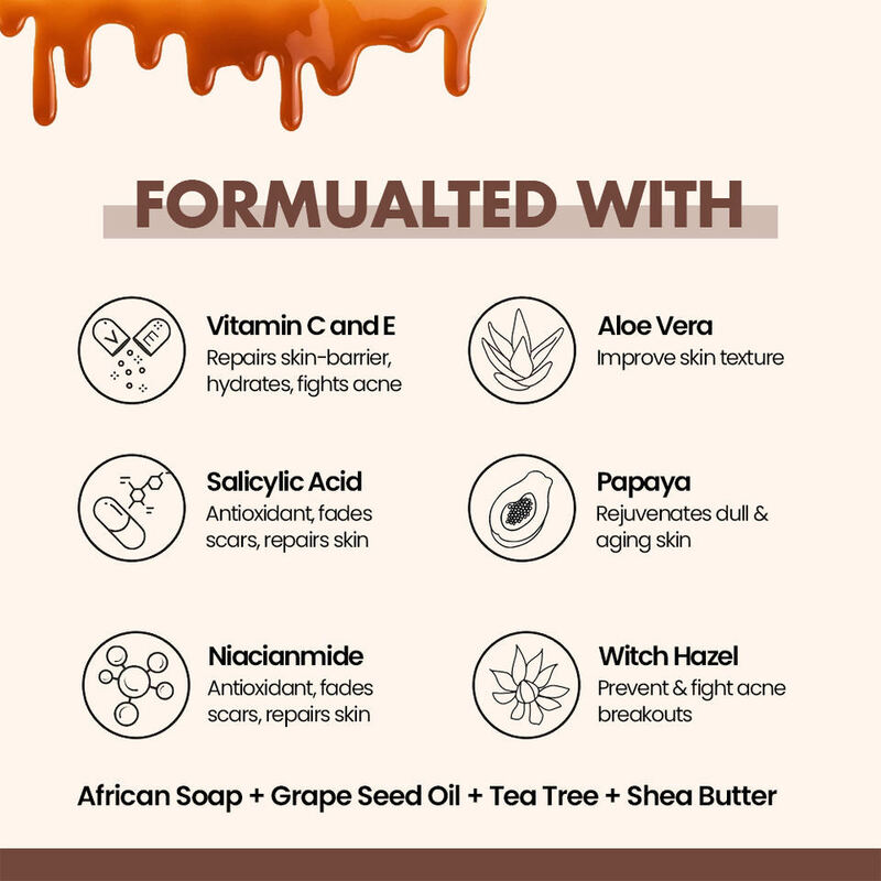 OEM ODM Brightening Skincare Serum Brand Caramel Acne Treatment Skin Repair Caramel Glow Facial Serum for Black Women