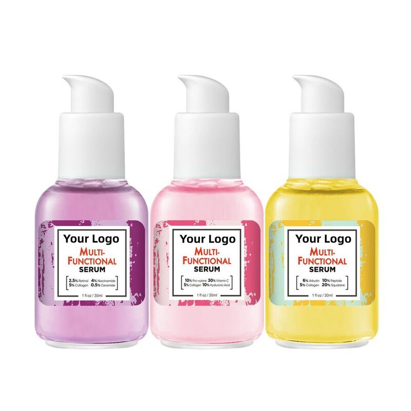 OEM DOM brand 5 in 1 multifunctional skin care essence product contains hyaluronic acid, vitamin C, whitening, anti-aging and anti wrinkle serum essence
