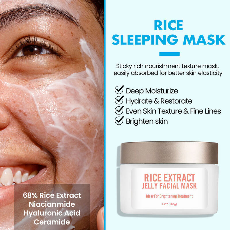 OEM ODM Rice Sleep facial mask Cream Cosmetics Skin Care Products Natural Whitening&Moisturizing facial mask
