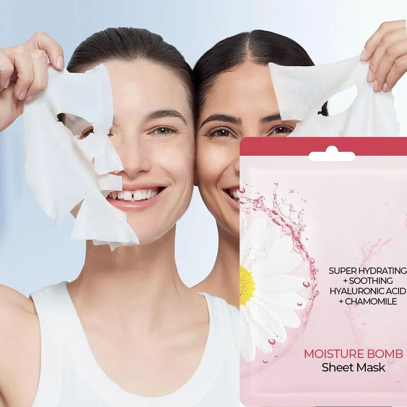OEM ODM brand organic hyaluronic acid chamomile facial mask natural moisturizing anti-aging water snake head repair facial mask
