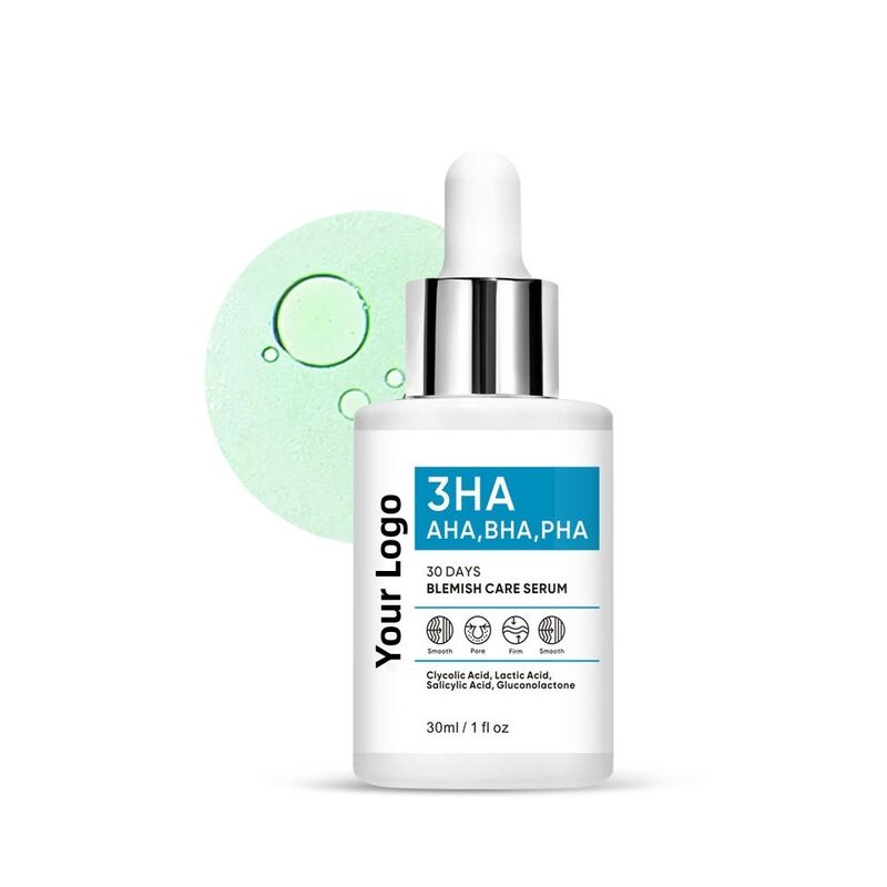 OEM ODM Brand Acne Treatment Serum Acne Alleviation Spot Improvement Facial Cuticle Layer Solution Skin Texture AHA PHA BHA Exfoliating Facial essence