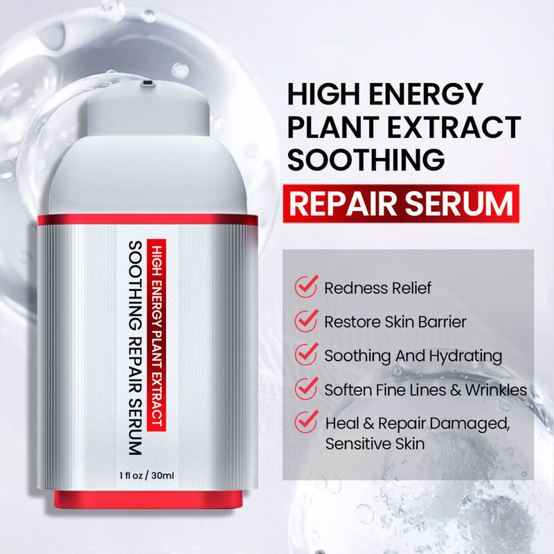 OEM ODM brand luxury soothing repair serum natural organic skin care reduce redness repair damaged skin facial serum essence