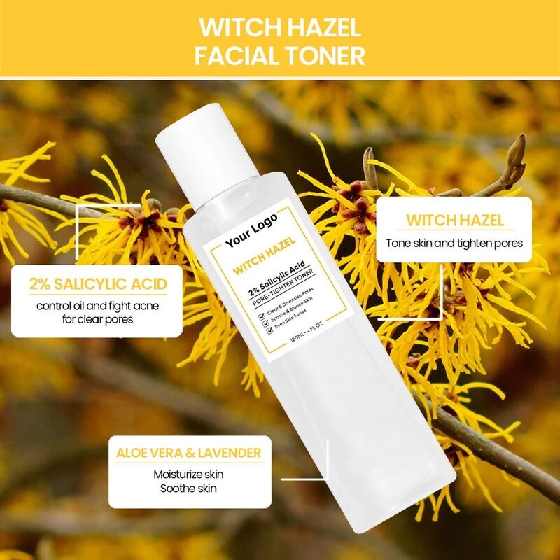 OEM ODM brand exfoliating pore minimization watermelon PHA AHA glow facial serum toner, witch hazel salicylic acid facial toner