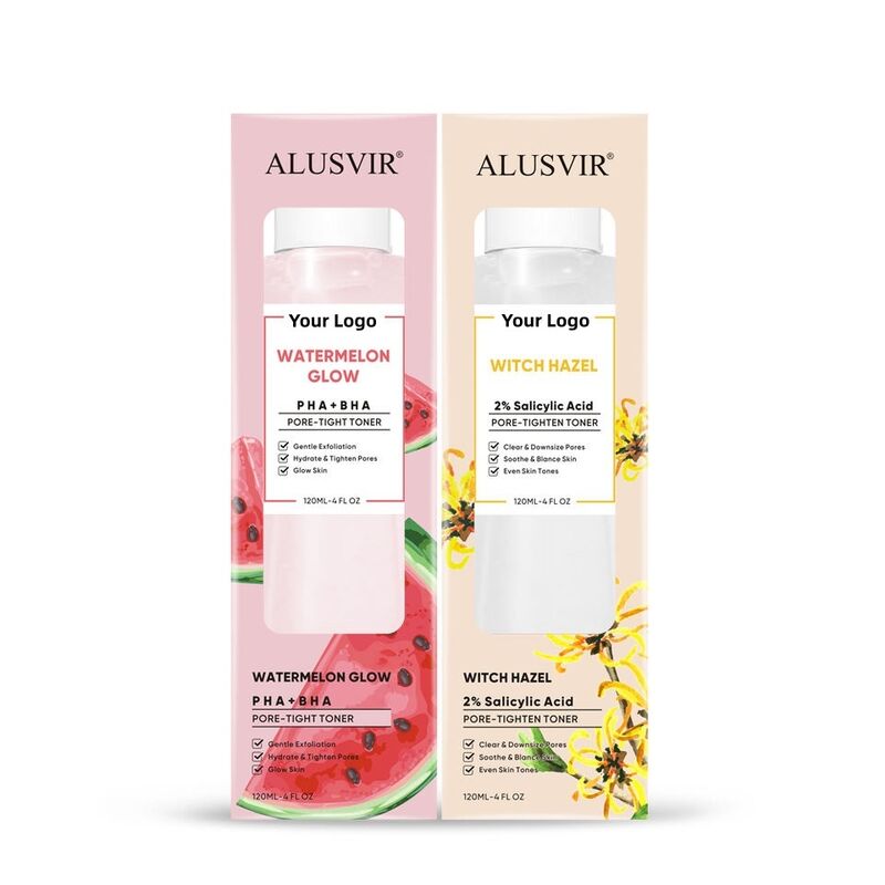 OEM ODM brand exfoliating pore minimization watermelon PHA AHA glow facial serum toner, witch hazel salicylic acid facial toner
