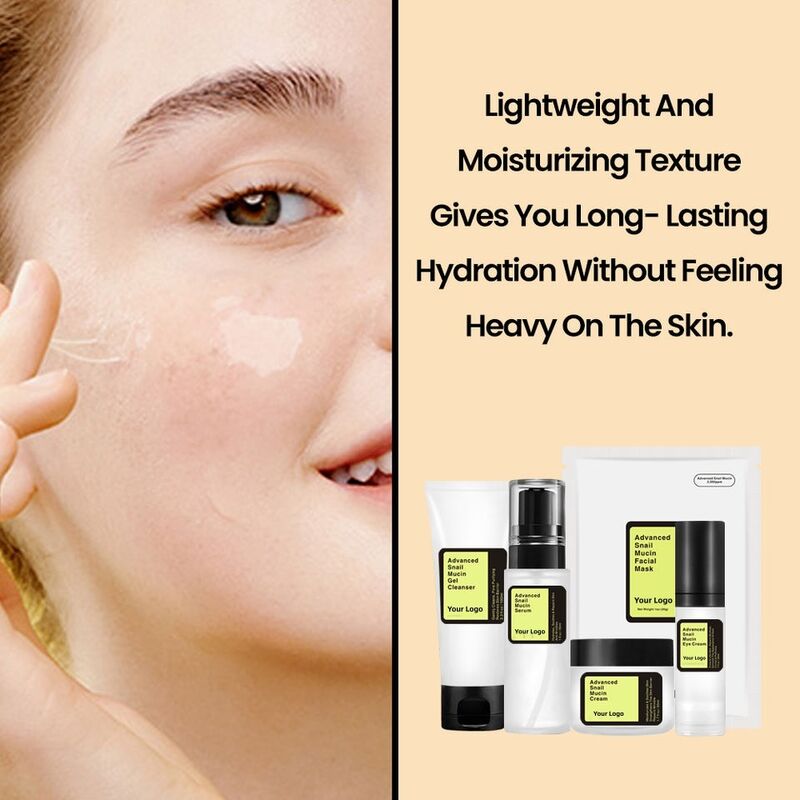 OEM ODM Korean skin care set 96% snail mucin hyaluronic acid facial care anti-aging anti wrinkle serum cream facial mask skin care private brand
