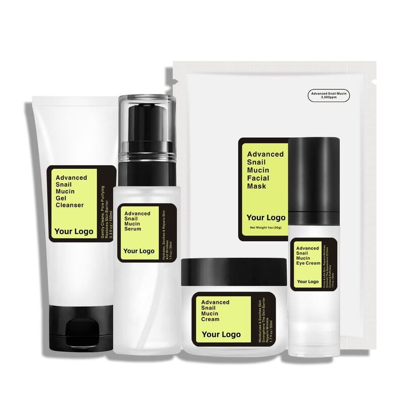 OEM ODM Korean skin care set 96% snail mucin hyaluronic acid facial care anti-aging anti wrinkle serum cream facial mask skin care private brand