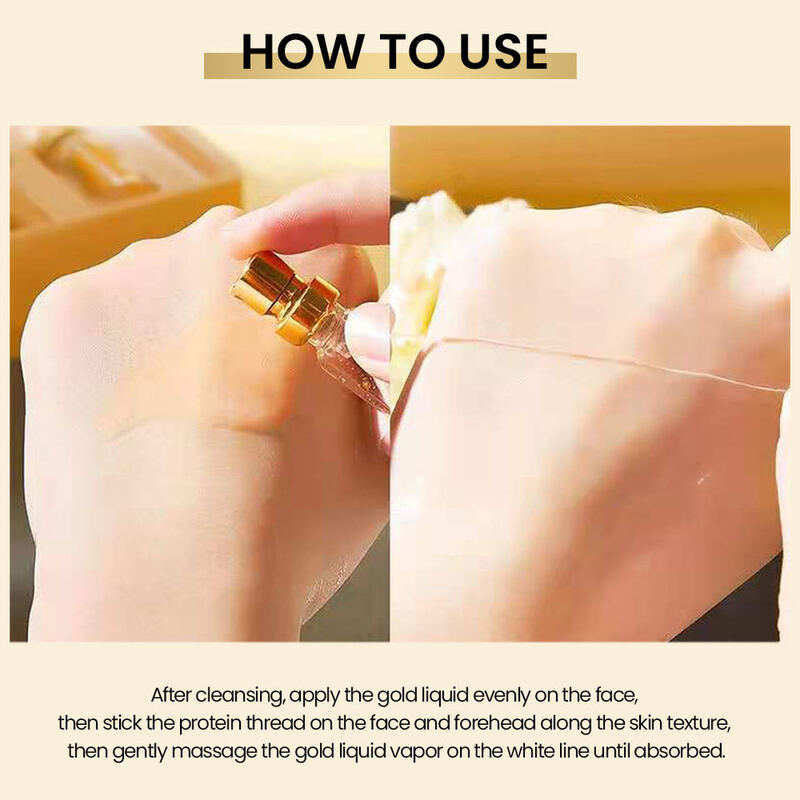 OEM ODM customized skin care products Wrinkle removing facial collagen line lifting essence gold protein peptide line facial essence liquid set