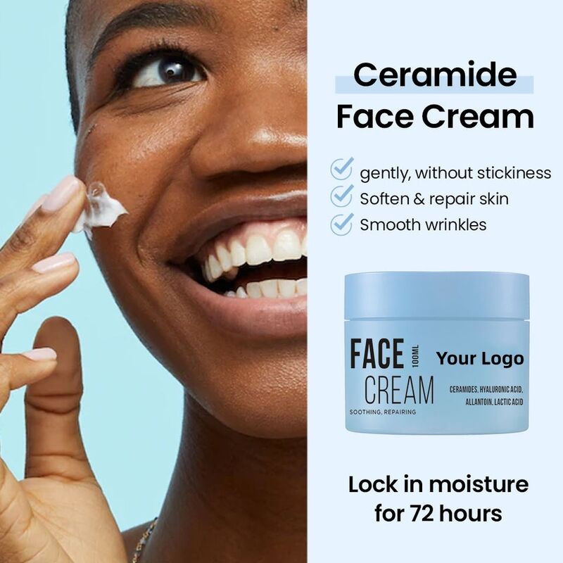 OEM ODM OEM Skincare Ceramide Hyaluronic Acid Moisturizing Repair Skin Barrier Hydrating Cream Facial Moisturizing Cream Self owned Brand