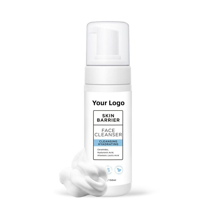 OEM ODM proprietary brand facial cleanser, mild foaming ceramide moisturizing cream, organic mineral facial cleanser