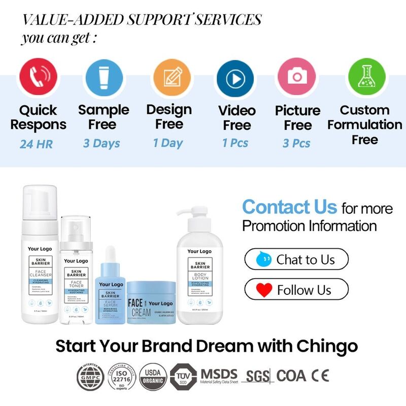 OEM ODM brand face care set vegetarian ceramide hyaluronic acid face cream repair skin barrier hydration facial serum