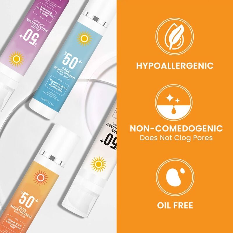 OEM ODM Customized Natural Damaged Skin Barrier Repair Sunscreen Cream Repair Face Cream SPF 50 Facial Moisturizer SPF 50