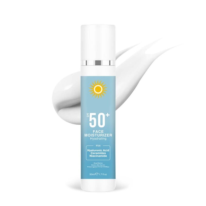 OEM ODM Sunscreen Spf 50 Hyaluronic Ceramide Moisturizing face cream&lotion Moisturizing Cream Spf Private Brand