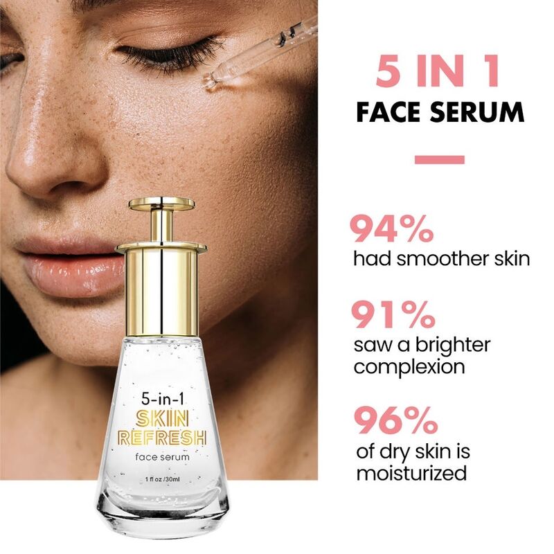 OEM ODM skin care five in one essence natural 30% vitamin C whitening hyaluronic acid anti-aging facial essence niacinamide collagen facial essence