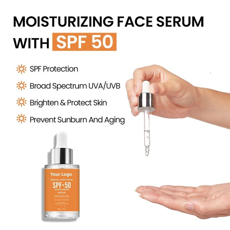 OEM ODM own brand sunscreen skin care set hyaluronic acid sunscreen facial essence liquid firming moisturizing anti-aging face cream lotion sunscreen Spf 50