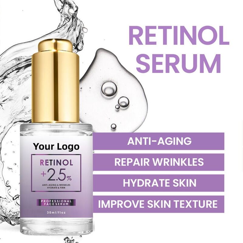 OEM ODM wholesale skincare retinol facial serum anti-aging anti wrinkle vitamin A facial serum with massager Korean proprietary brand