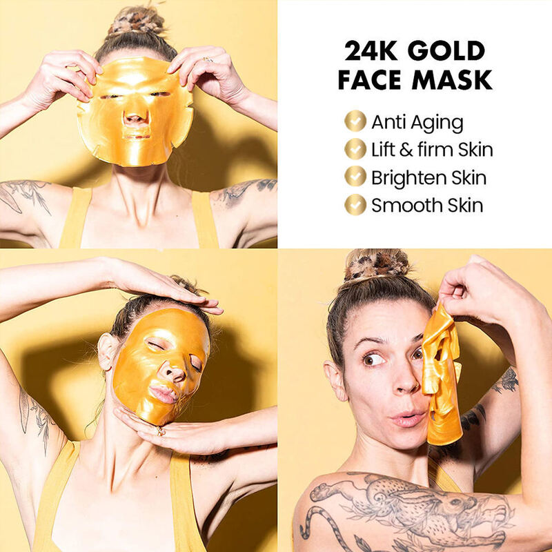 OEM ODM customized facial moisturizing facial mask whitening 24k gold collagen crystal facial mask private brand