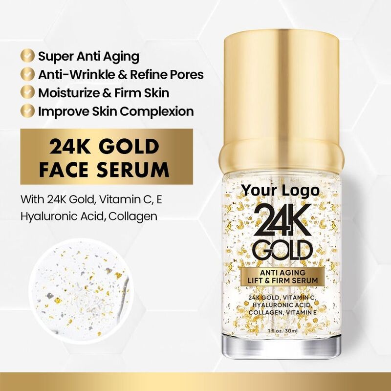 OEM ODM luxury customized skin care set private brand face cream anti-aging anti wrinkle moisturizing 24k golden essence serum facial mask