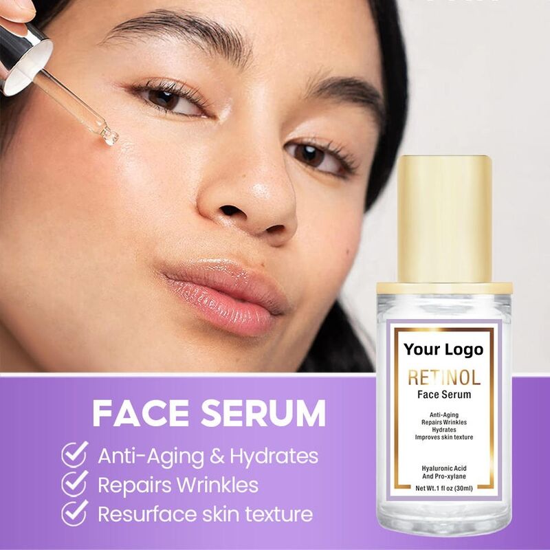 OEM ODM customized private brand serum essence skin care products Anti aging anti wrinkle retinol hyaluronic acid facial essence