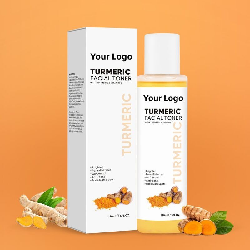 OEM ODM customized logo skin care turmeric whitening black spot acne removing facial toner tumor facial toner wholesale spray
