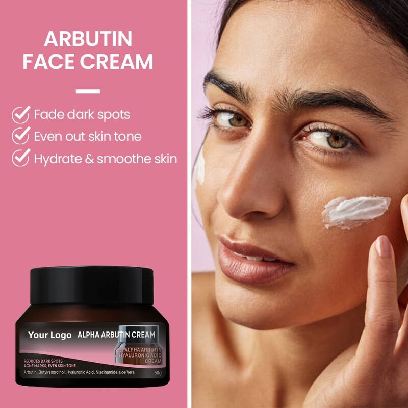 OEM ODM Korean skin care face cream whitening alpha arbutin whitening face cream black skin whitening anti-aging face cream