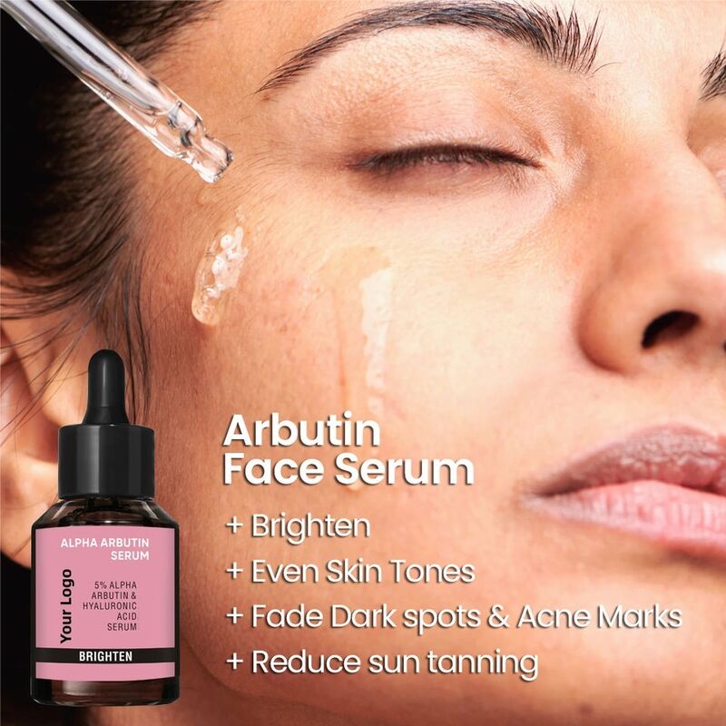 OEM ODM wholesale custom cosmetics skincare essence skincare Alpha Arbutin anti-aging whitening facial serum skin whitening essence
