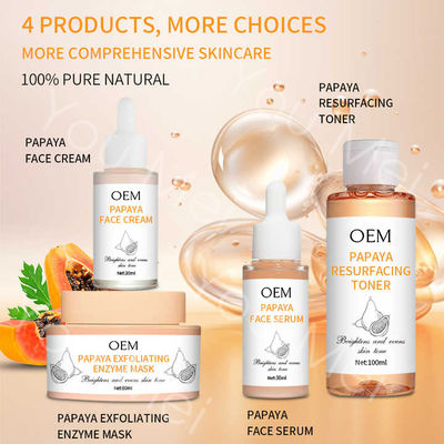 Conjunto de Cuidados Faciais Clareadores para Acne com Extrato de Papaia: Limpador, Tônico e Hidratante