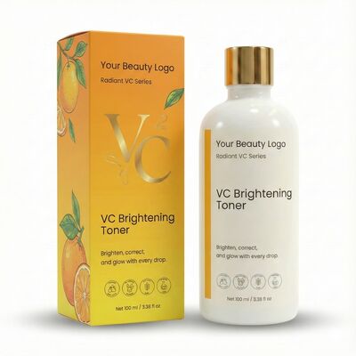 OEM ODM VC Whitening Toner, containing double vitamin C and niacinamide, suitable for dull skin, can moisturize, even skin tone, and prepare the skin for radiance